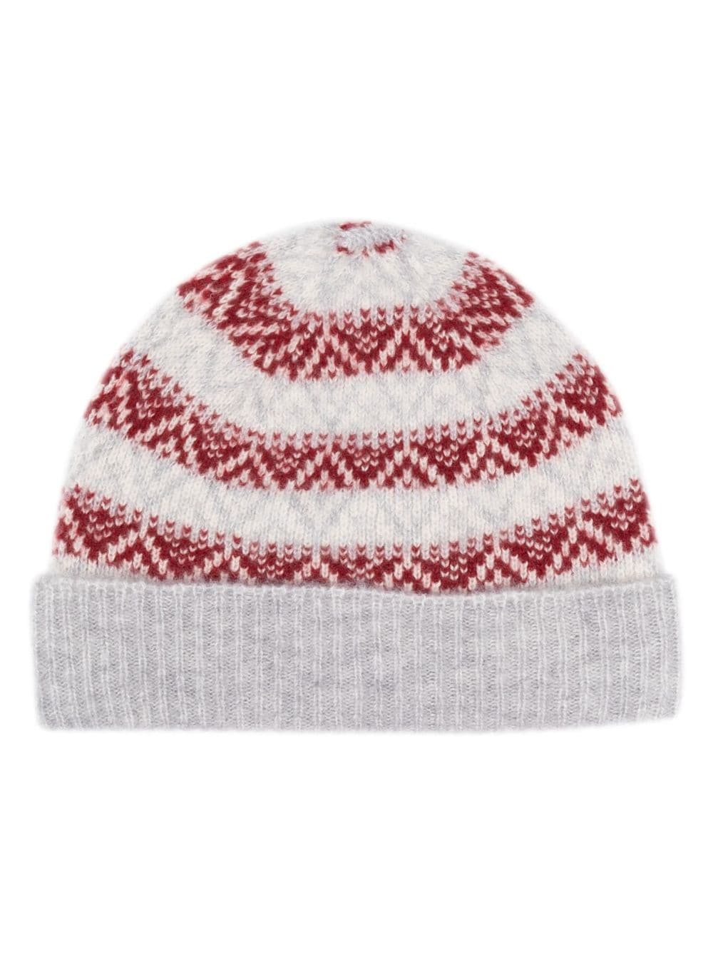 Eleventy intarsia-knit beanie hat - Grey von Eleventy