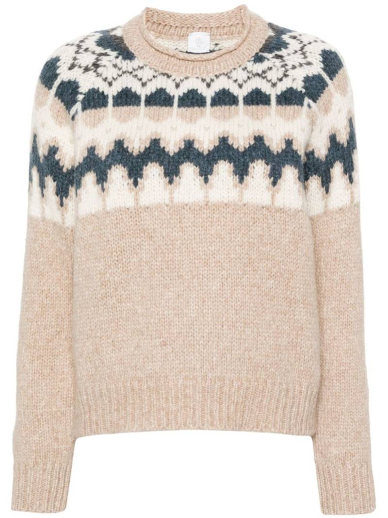 Eleventy intarsia-pattern knitted jumper - Neutrals von Eleventy