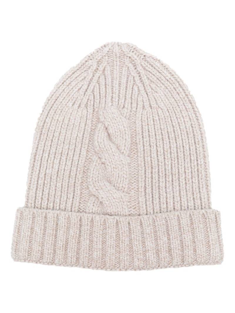 Eleventy knitted mélange beanie - Neutrals von Eleventy