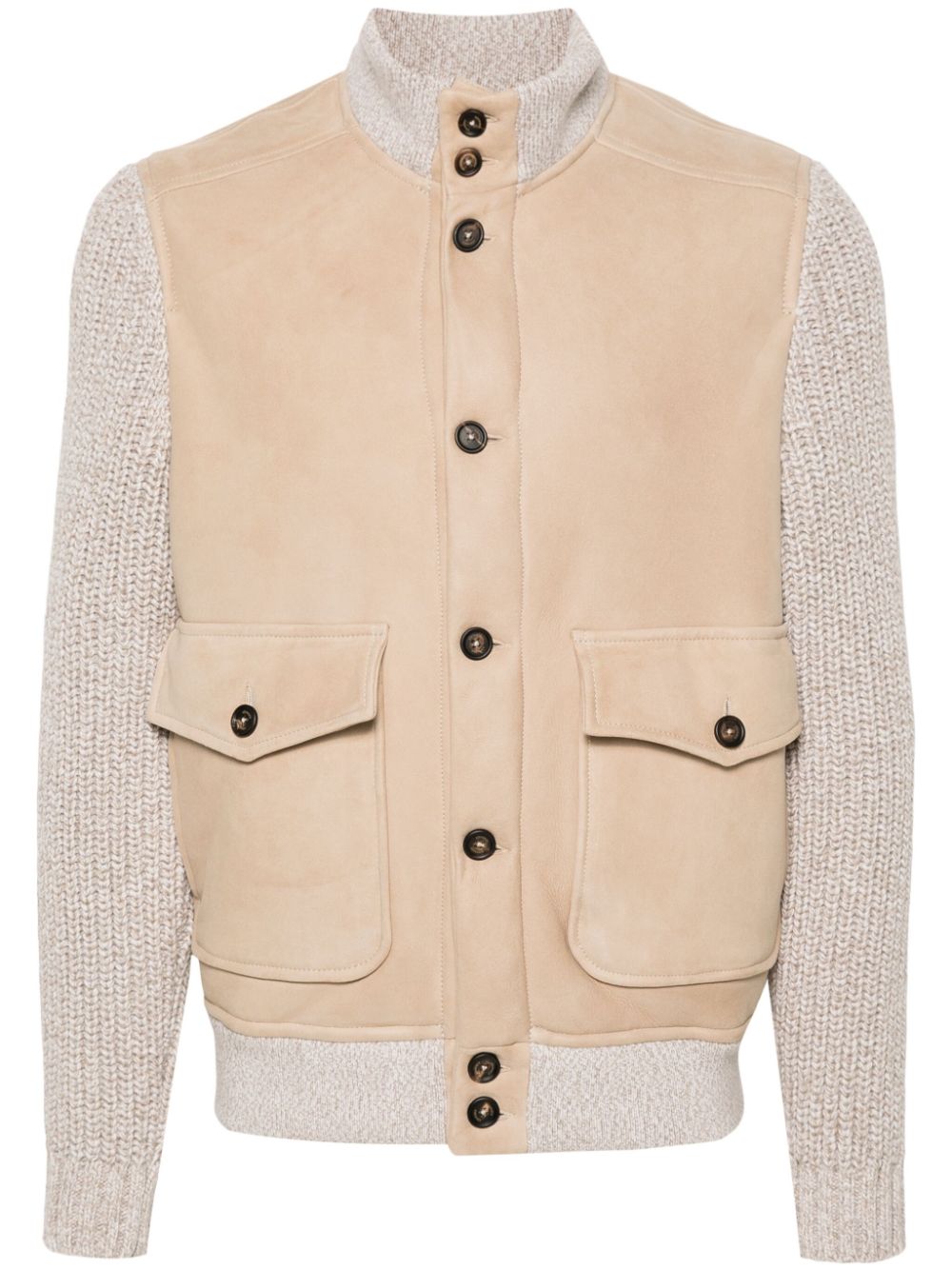 Eleventy knitted-panels jacket - Neutrals von Eleventy