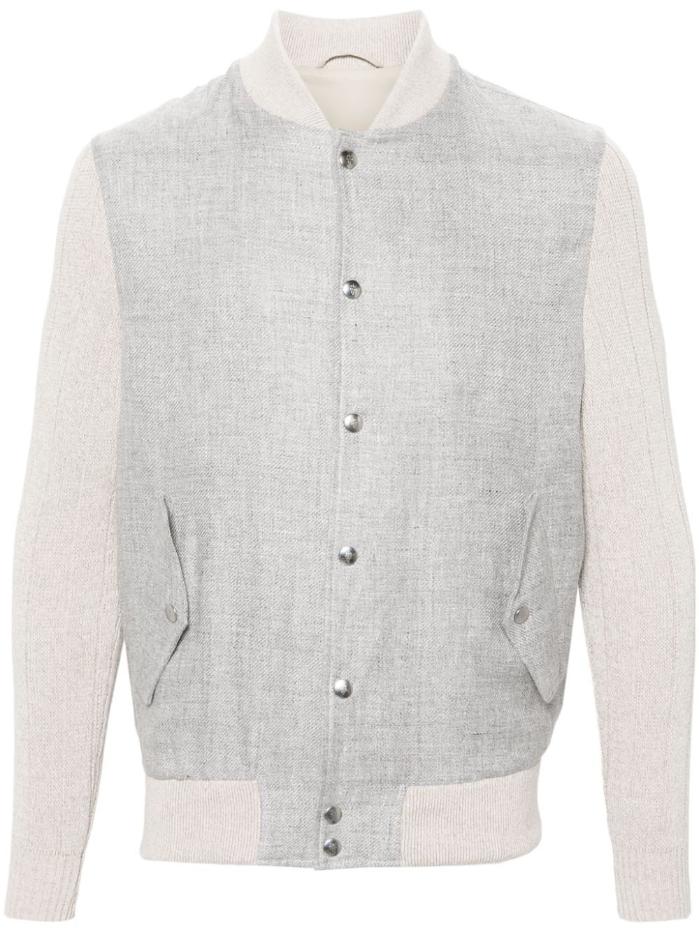 Eleventy linen-blend bomber jacket - Grey von Eleventy