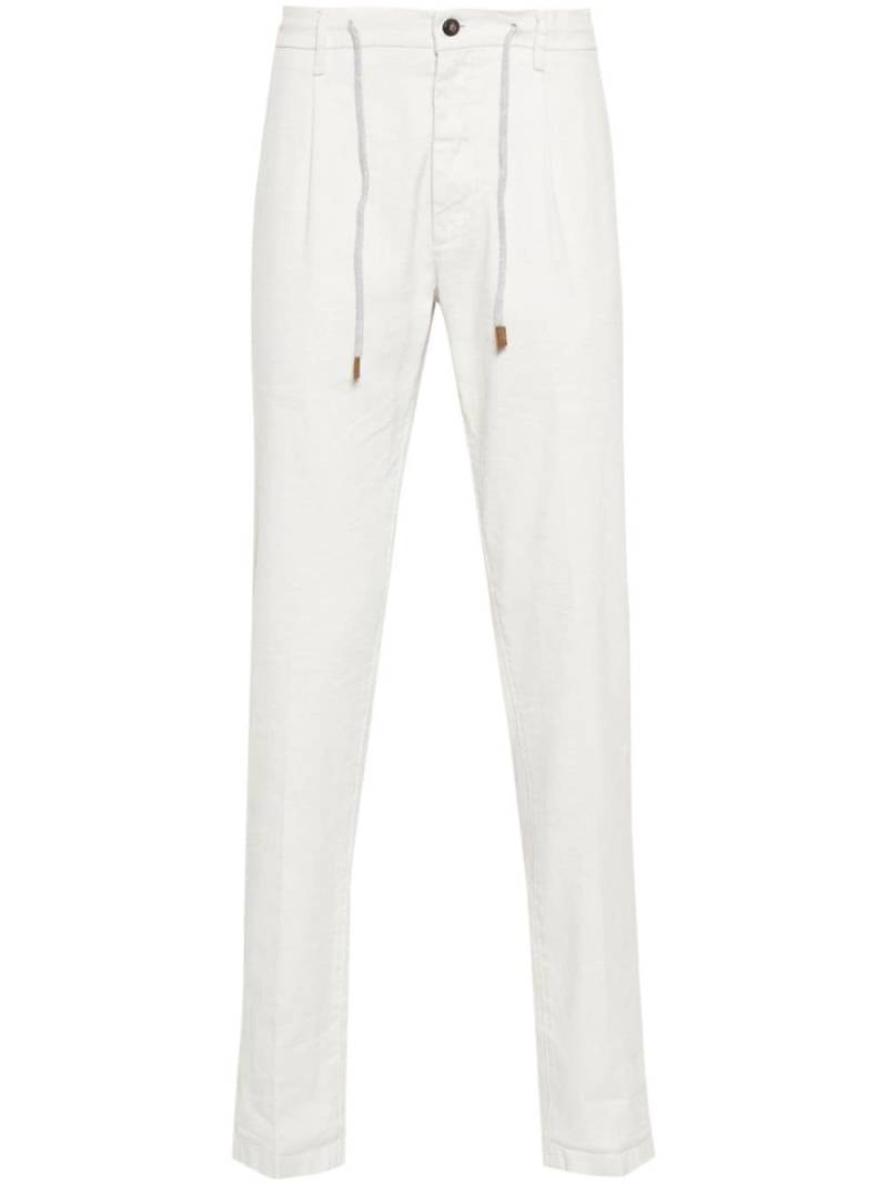 Eleventy linen-blend straight trousers - Neutrals von Eleventy