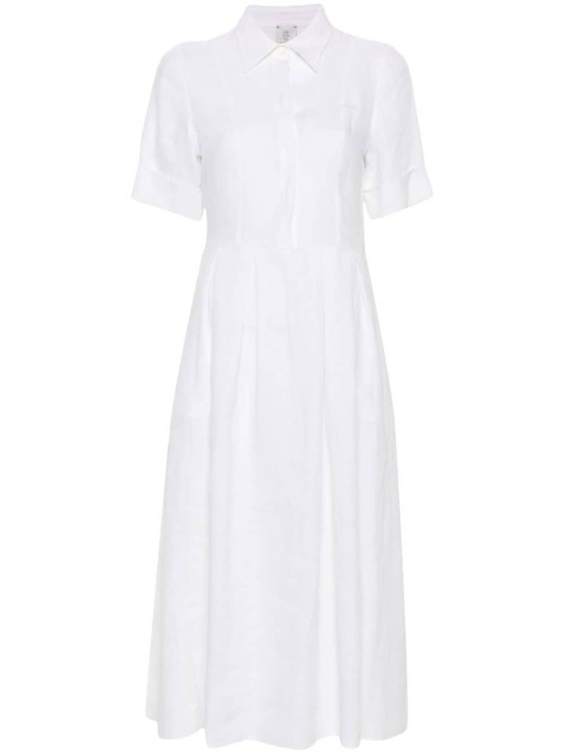 Eleventy linen short-sleeves midi dress - White von Eleventy