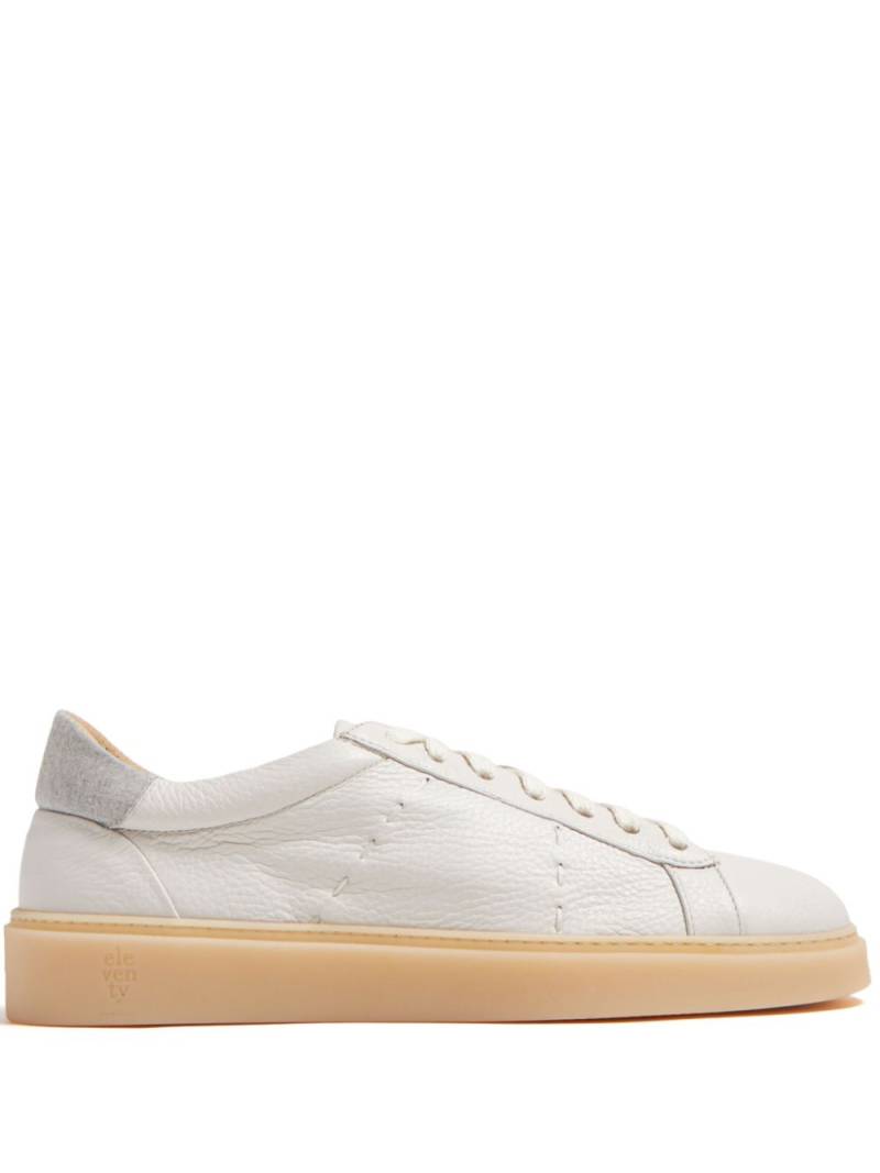 Eleventy logo-debossed leather sneakers - Neutrals von Eleventy