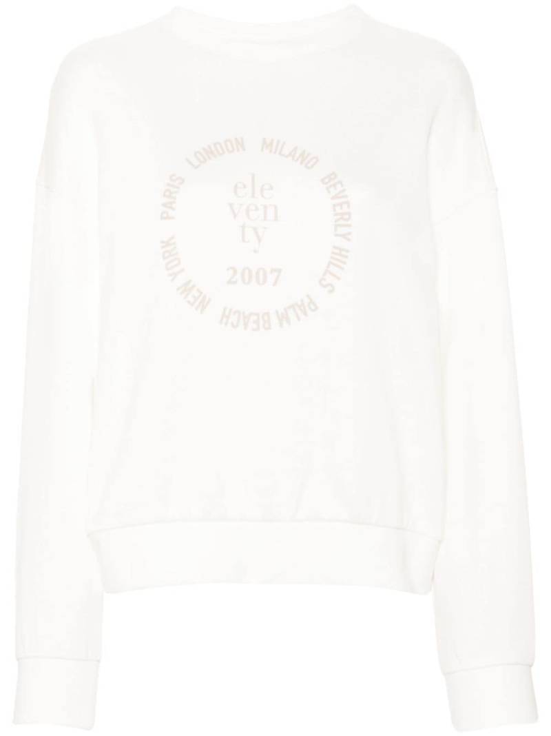 Eleventy logo-print cotton sweatshirt - White von Eleventy