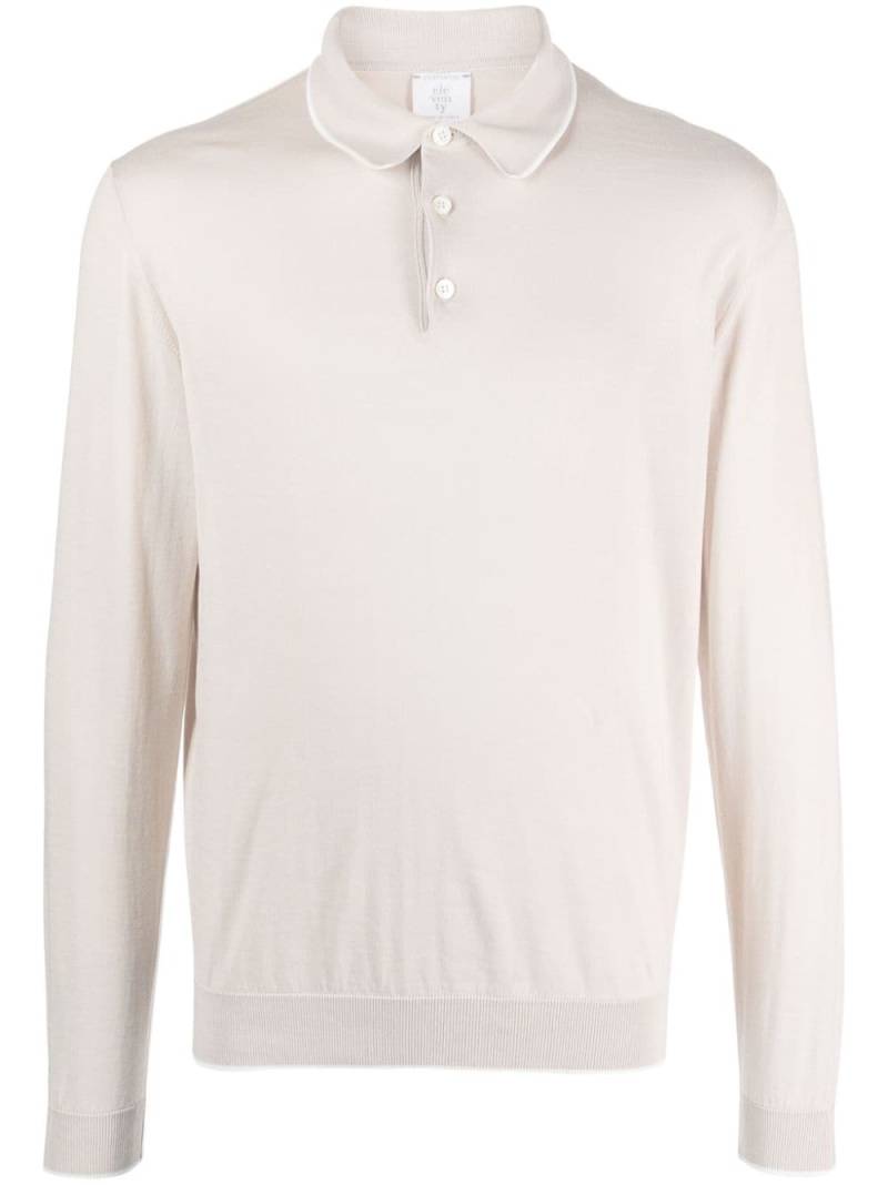 Eleventy long-sleeve polo shirt - Neutrals von Eleventy