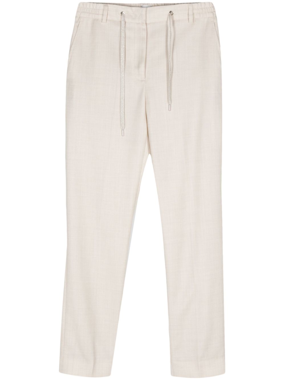 Eleventy lurex chambray slim trousers - Neutrals von Eleventy