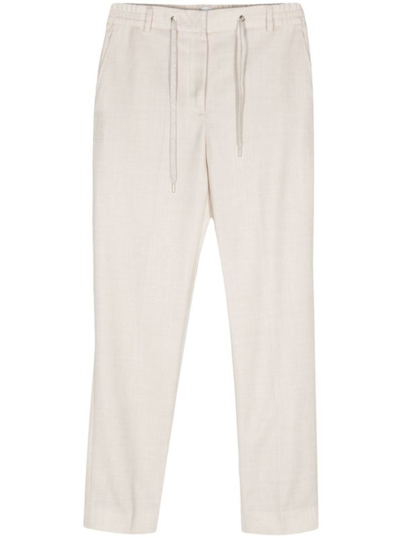 Eleventy lurex chambray slim trousers - Neutrals von Eleventy