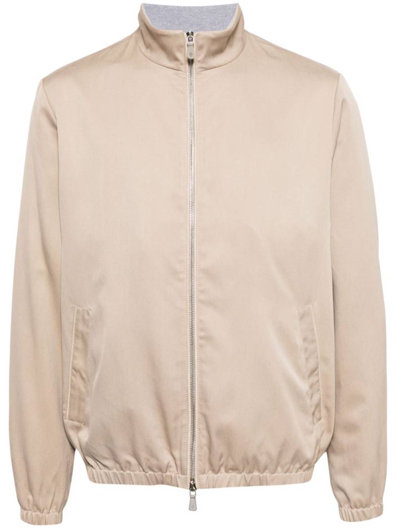 Eleventy mock-neck silk jacket - Neutrals von Eleventy