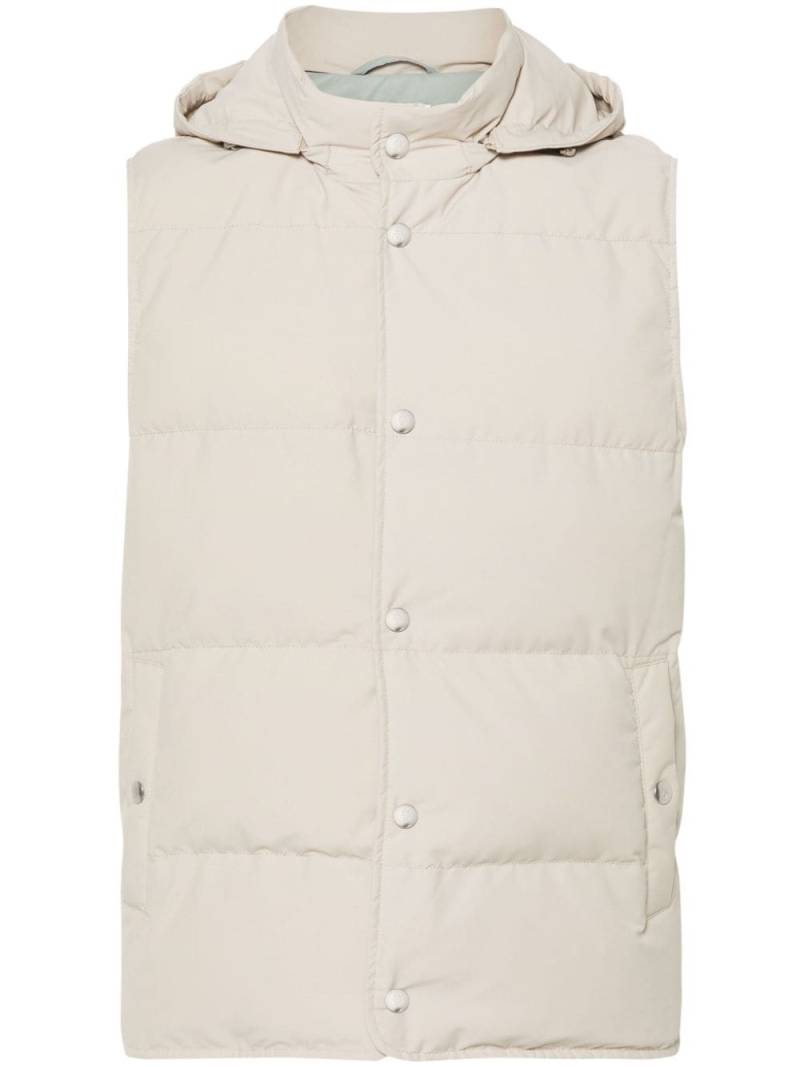 Eleventy padded hooded gilet - Neutrals von Eleventy