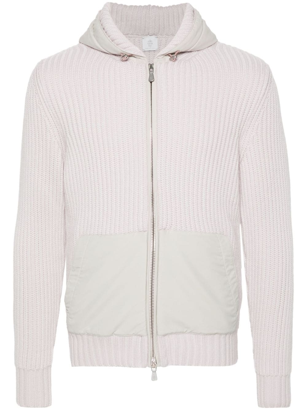 Eleventy panelled chunky-knit hoodie - Neutrals von Eleventy