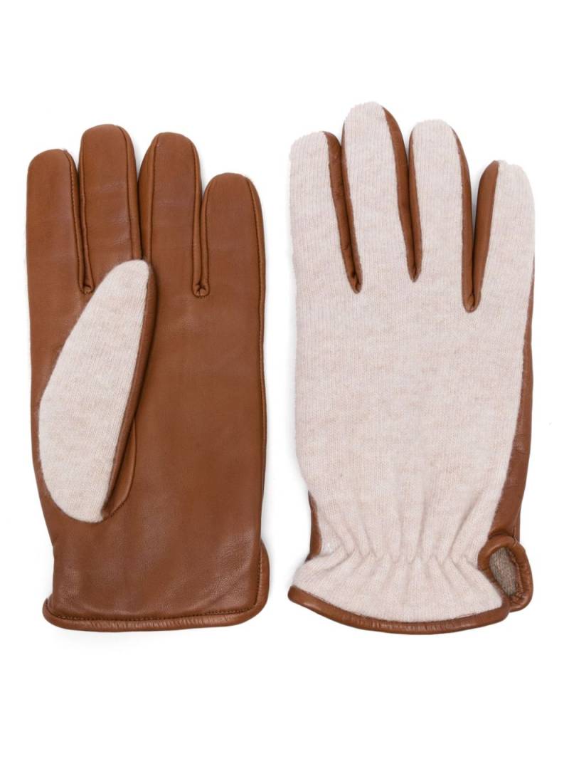 Eleventy panelled-design gloves - Brown von Eleventy