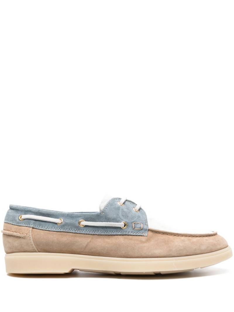 Eleventy panelled suede boat loafers - Blue von Eleventy