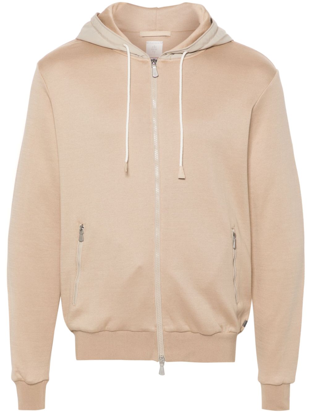 Eleventy panelled zip-up hoodie - Neutrals von Eleventy