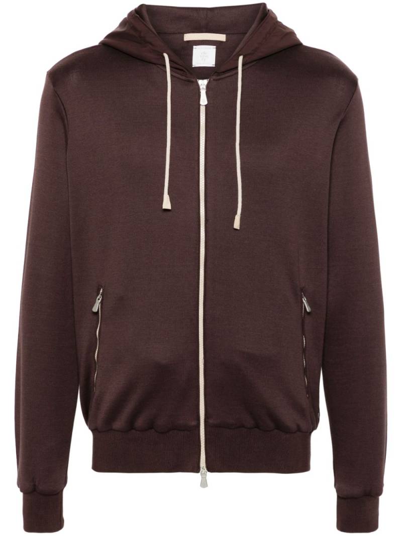 Eleventy panelled zip-up hoodie - Purple von Eleventy