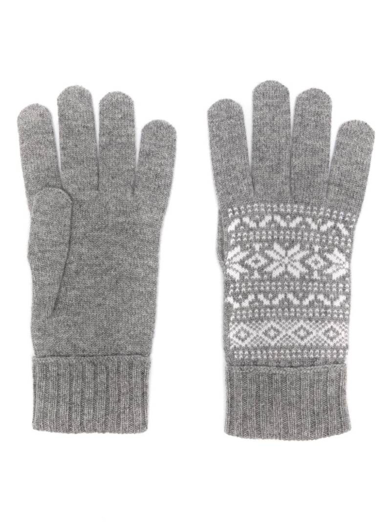 Eleventy patterned-intarsia gloves - Grey von Eleventy