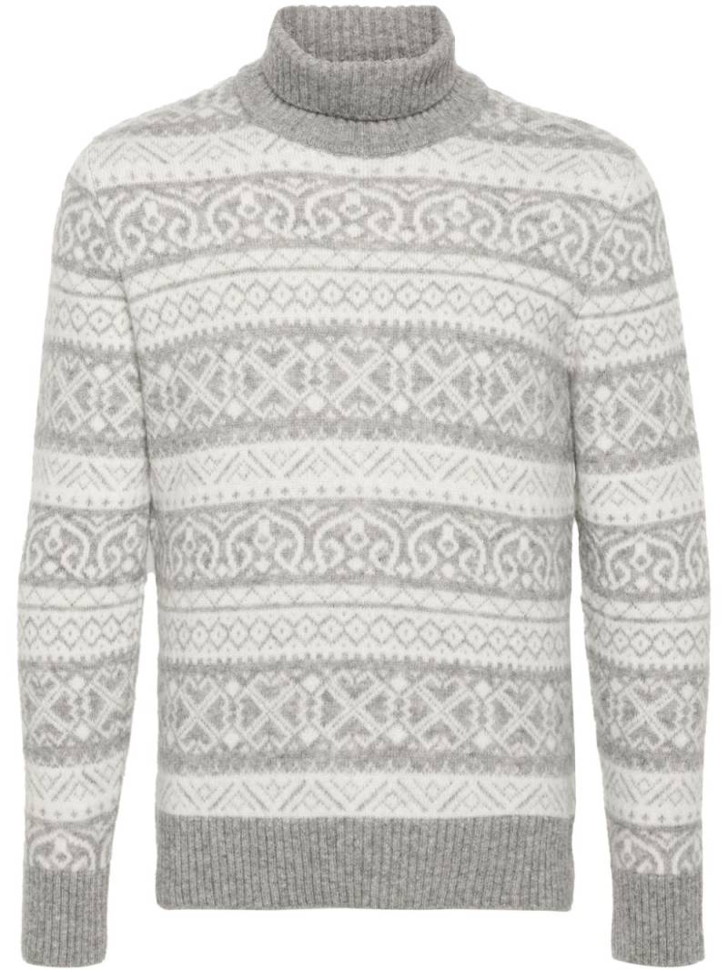 Eleventy patterned-jacquard sweater - Grey von Eleventy