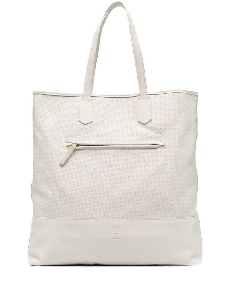 Eleventy perforated rectangular-shaped tote bag - Neutrals von Eleventy