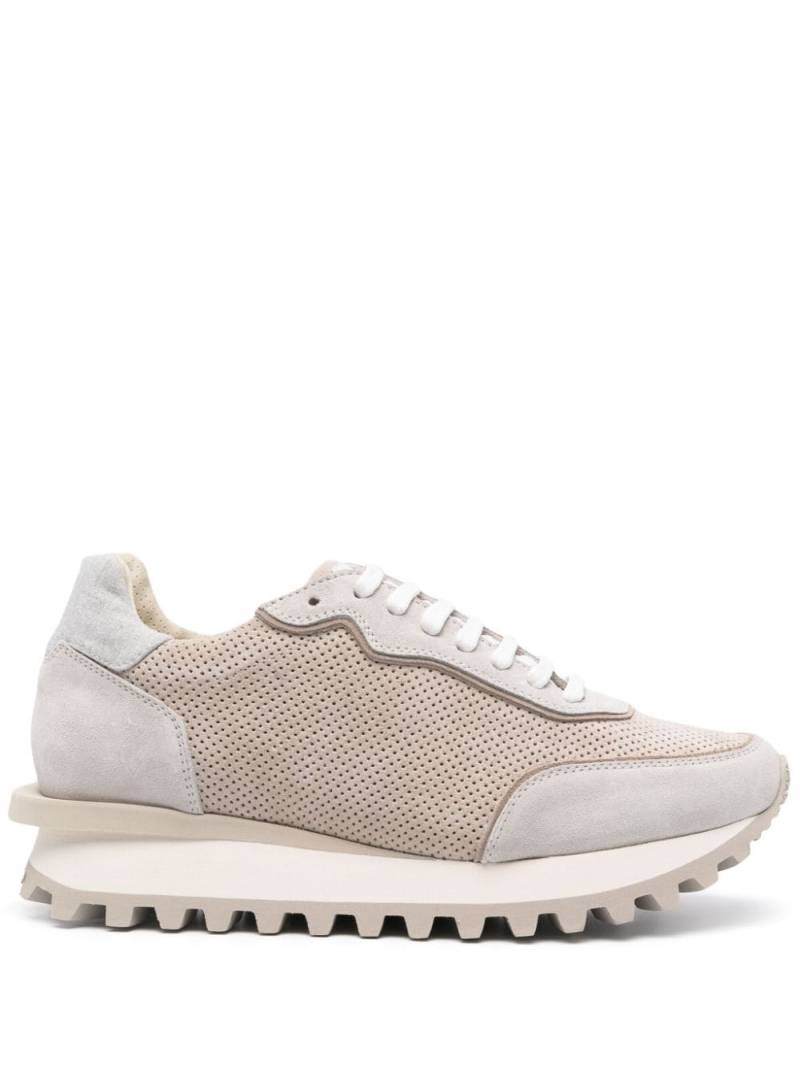 Eleventy perforated suede sneakers - Neutrals von Eleventy