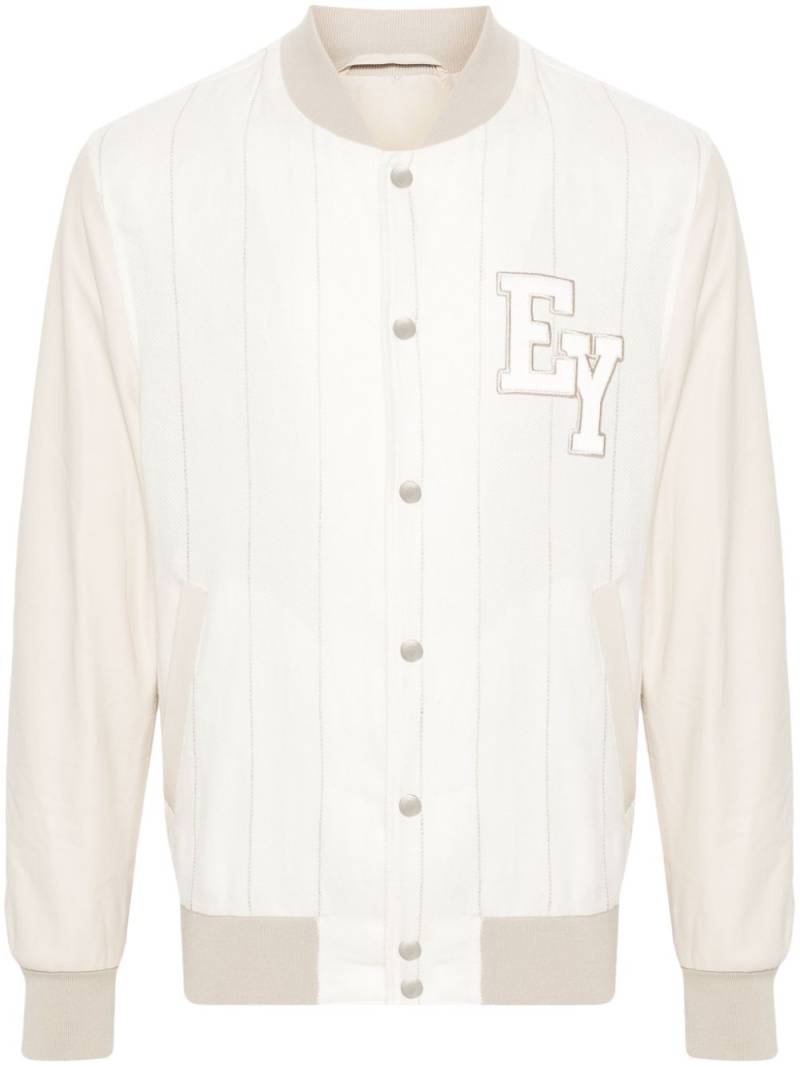 Eleventy pinstriped bomber jacket - White von Eleventy