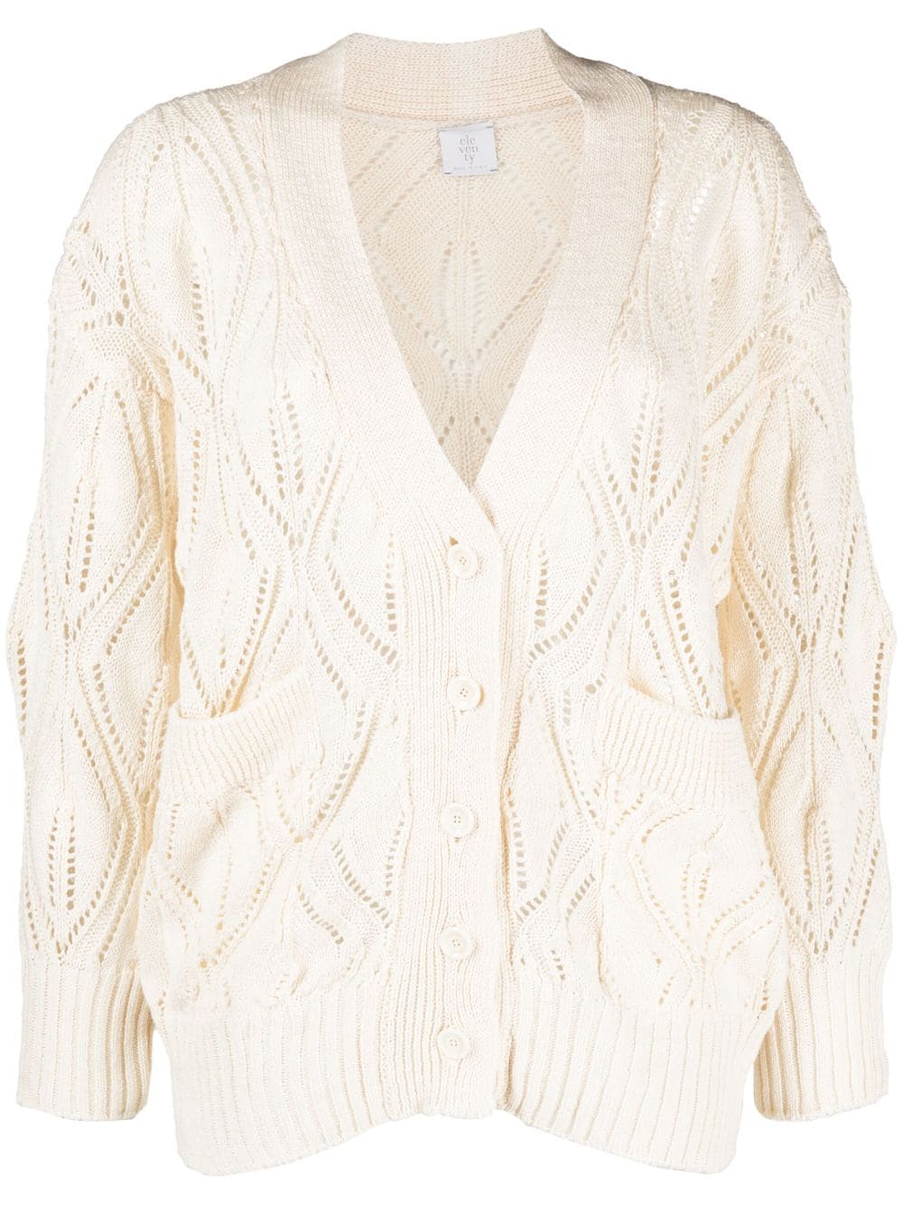 Eleventy pointelle-knit cardigan - Neutrals von Eleventy