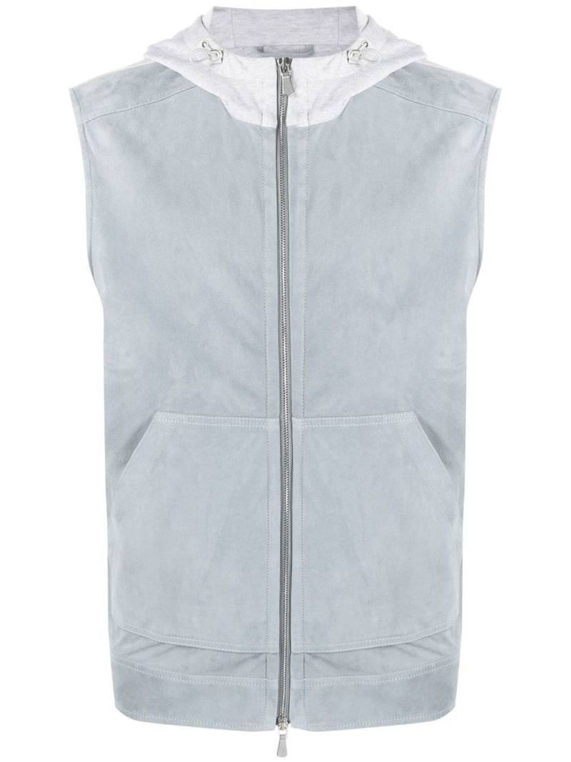 Eleventy pouch-pocket hooded gilet - Blue von Eleventy