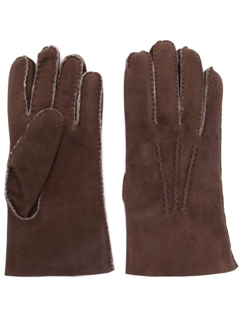 Eleventy raised-seam gloves - Brown von Eleventy