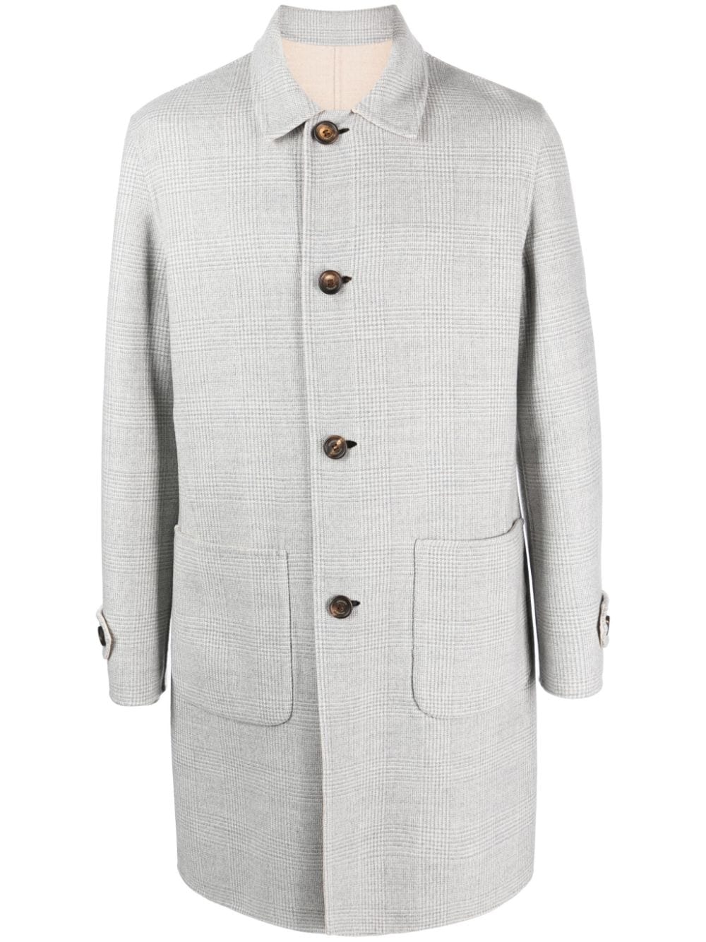 Eleventy reversible checked single-breasted coat - Grey von Eleventy