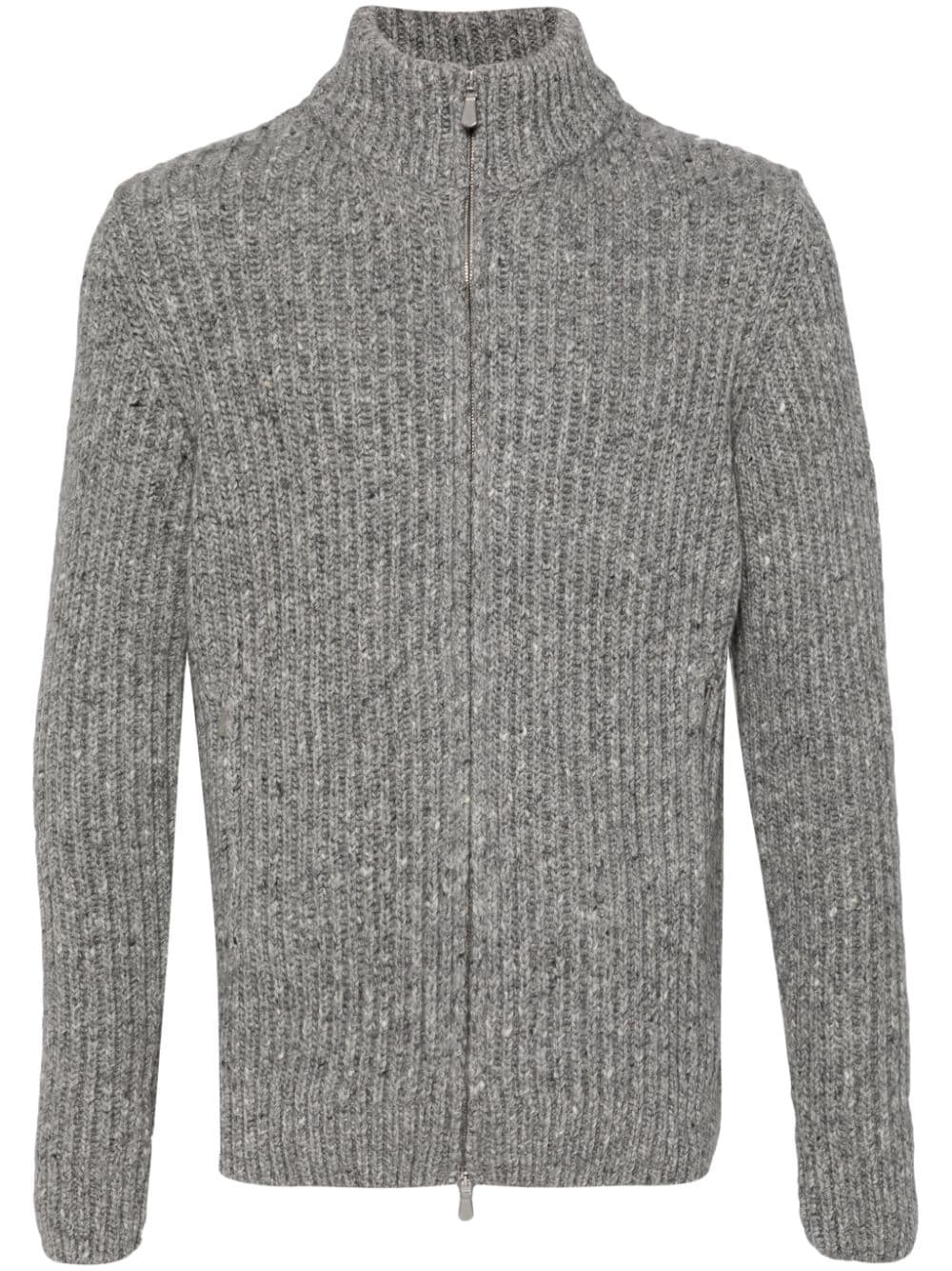 Eleventy ribbed-knit cardigan - Grey von Eleventy