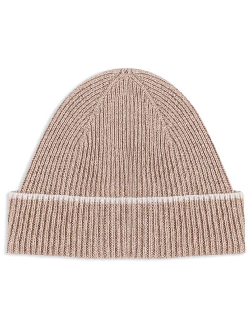 Eleventy ribbed-knit cashmere beanie - Brown von Eleventy