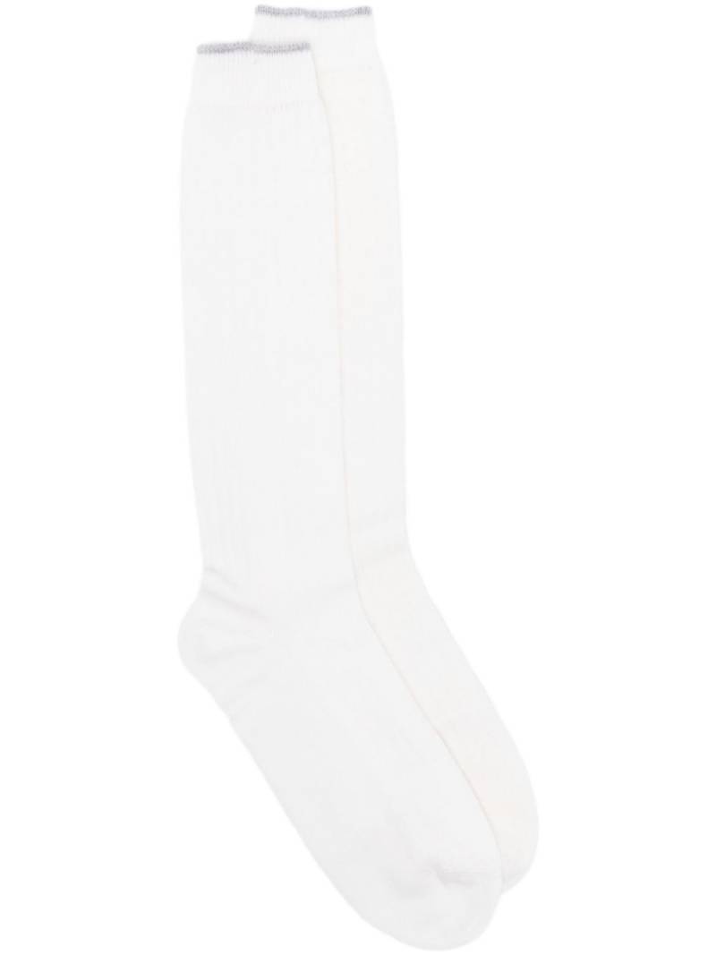 Eleventy ribbed-knit socks - White von Eleventy