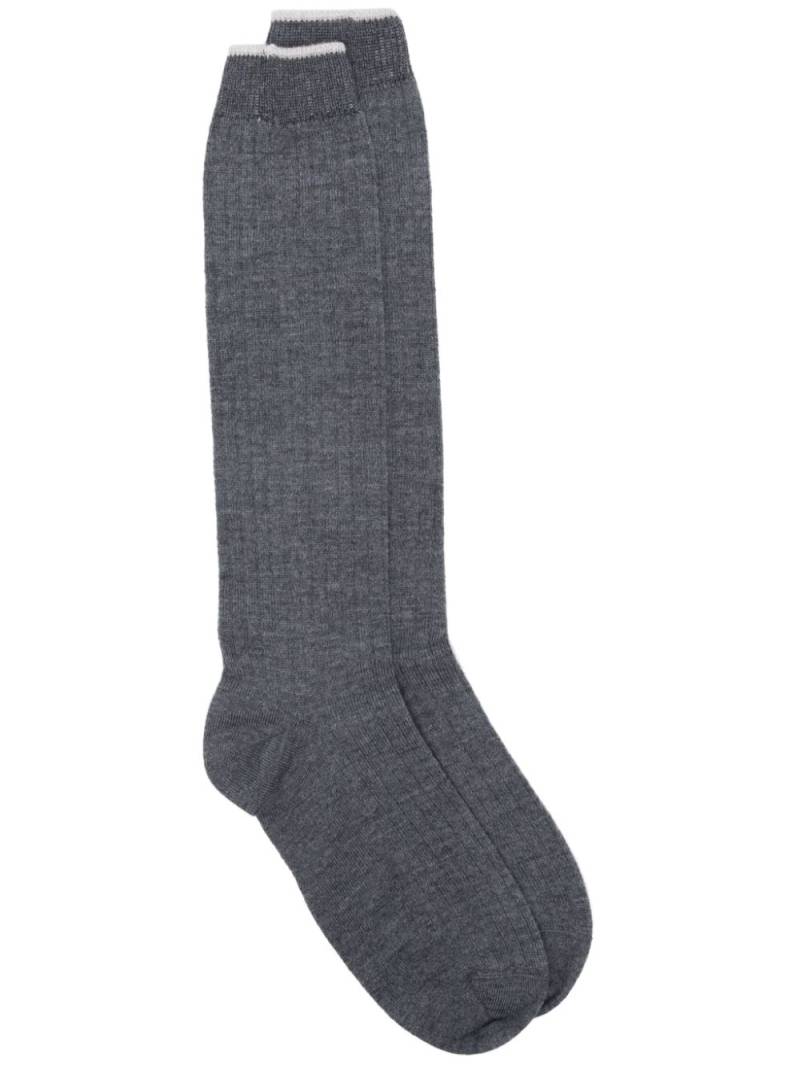 Eleventy ribbed socks - Grey von Eleventy