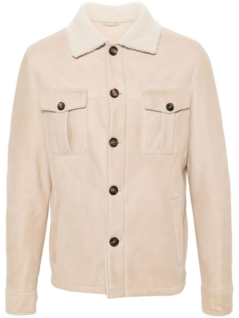 Eleventy shearling shirt jacket - Neutrals von Eleventy