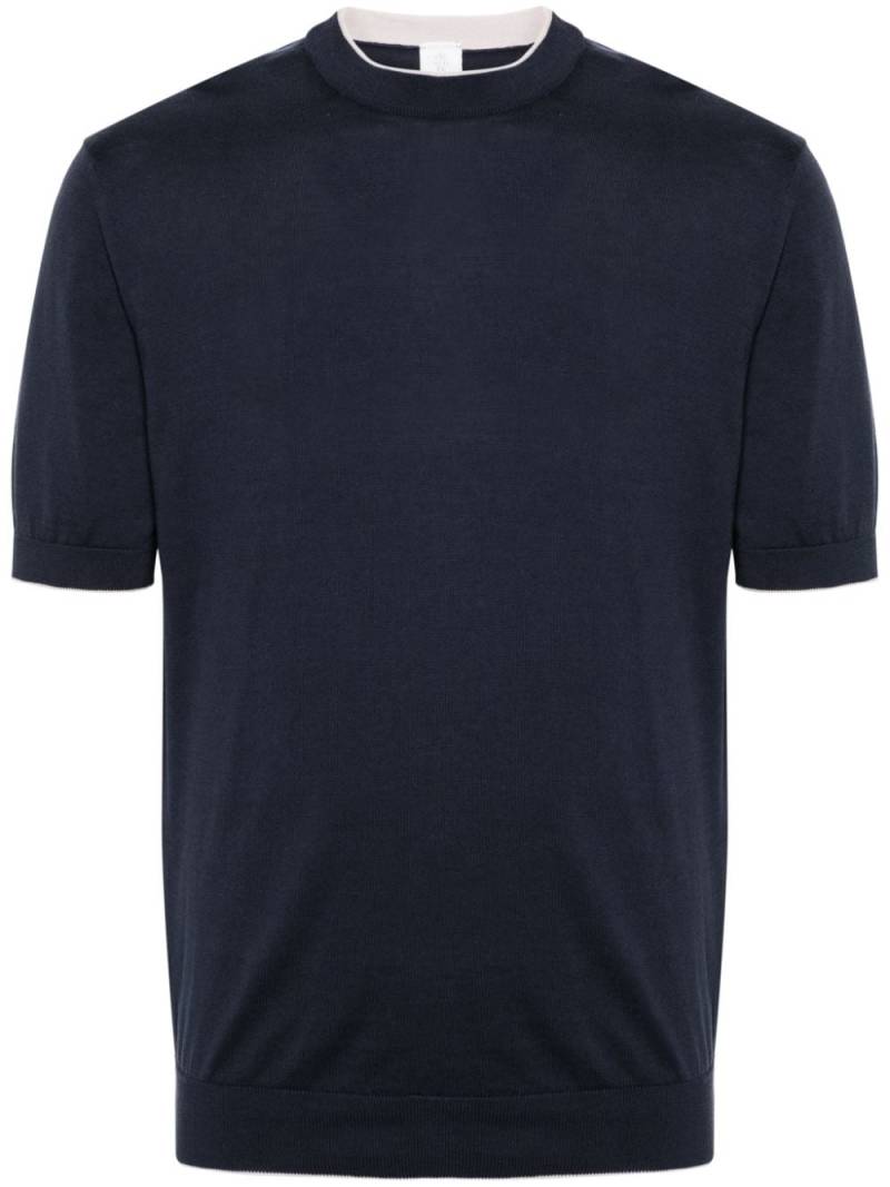 Eleventy short-sleeve cotton jumper - Blue von Eleventy