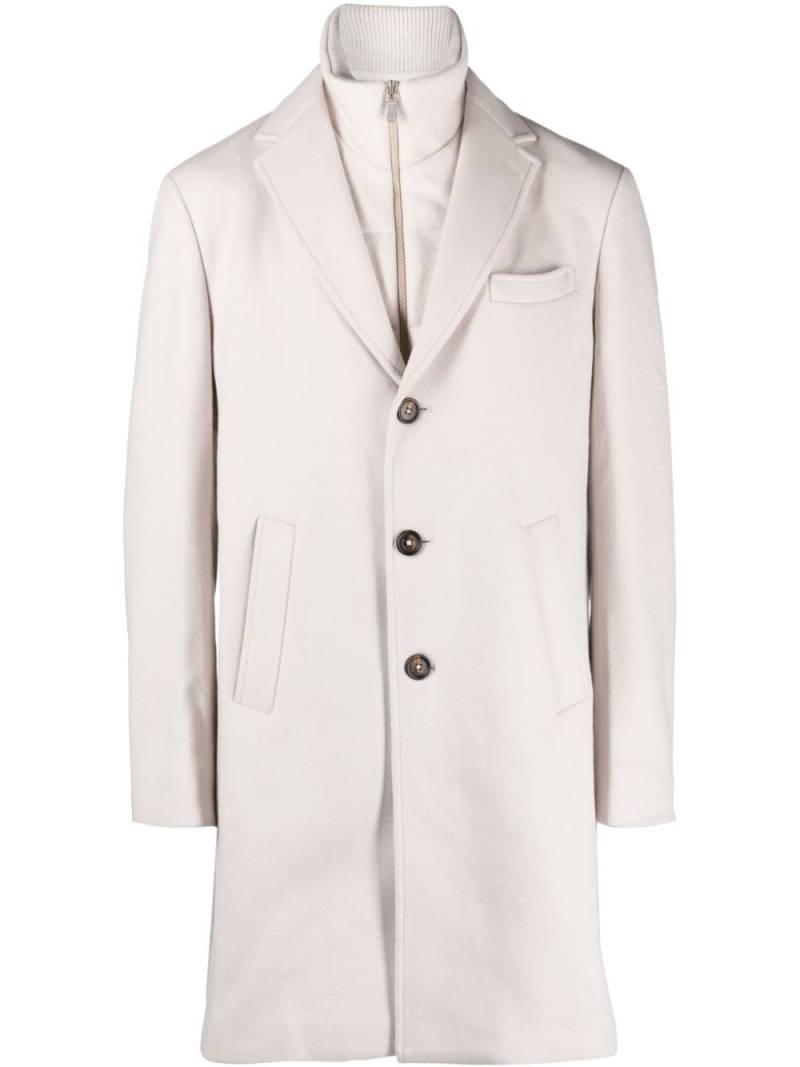 Eleventy single-breasted removable-bib coat - Neutrals von Eleventy