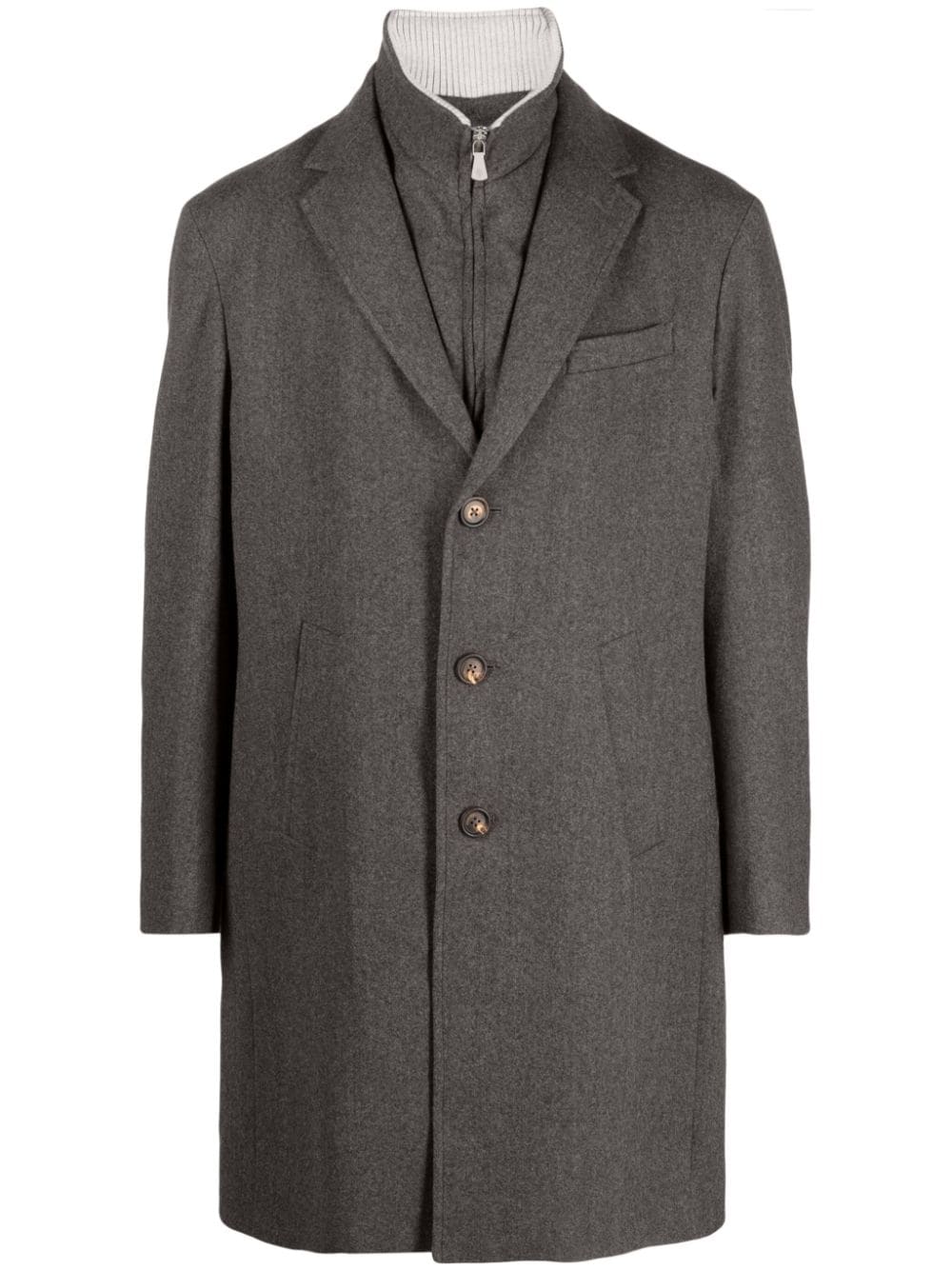 Eleventy single-breasted wool coat - Grey von Eleventy