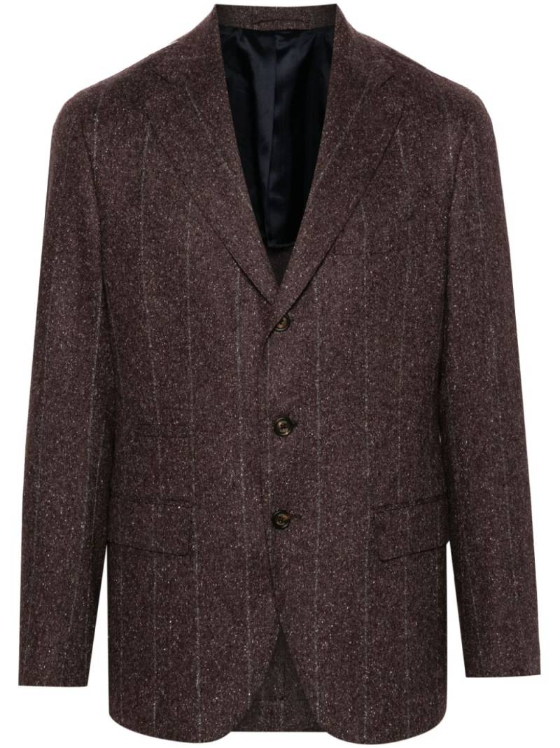 Eleventy speckle-knit single-breasted blazer - Brown von Eleventy