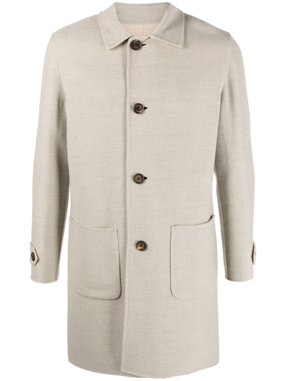 Eleventy spread-collar button-down coat - Neutrals von Eleventy