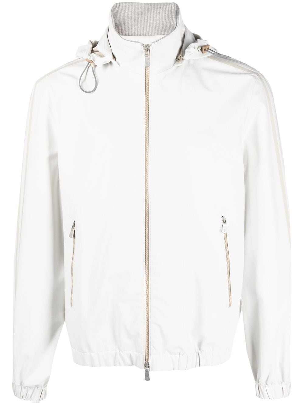 Eleventy stripe-detail zip-up jacket - White von Eleventy