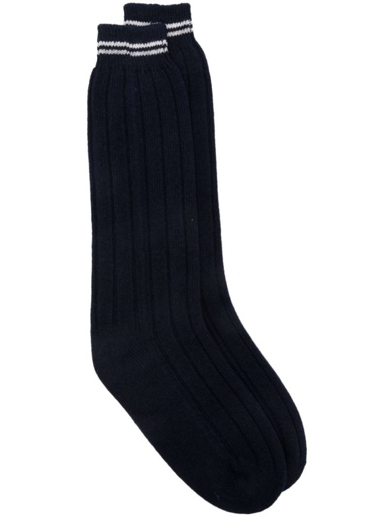 Eleventy stripe-trim socks - Blue von Eleventy