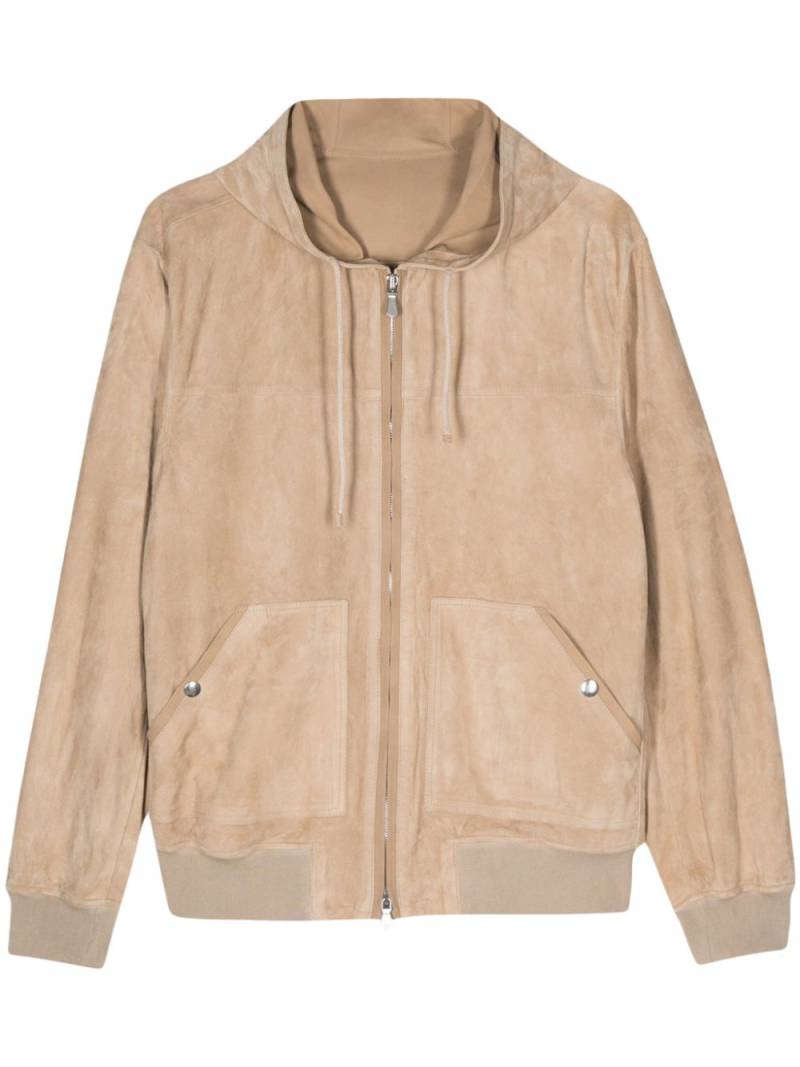 Eleventy suede hooded jacket - Neutrals von Eleventy