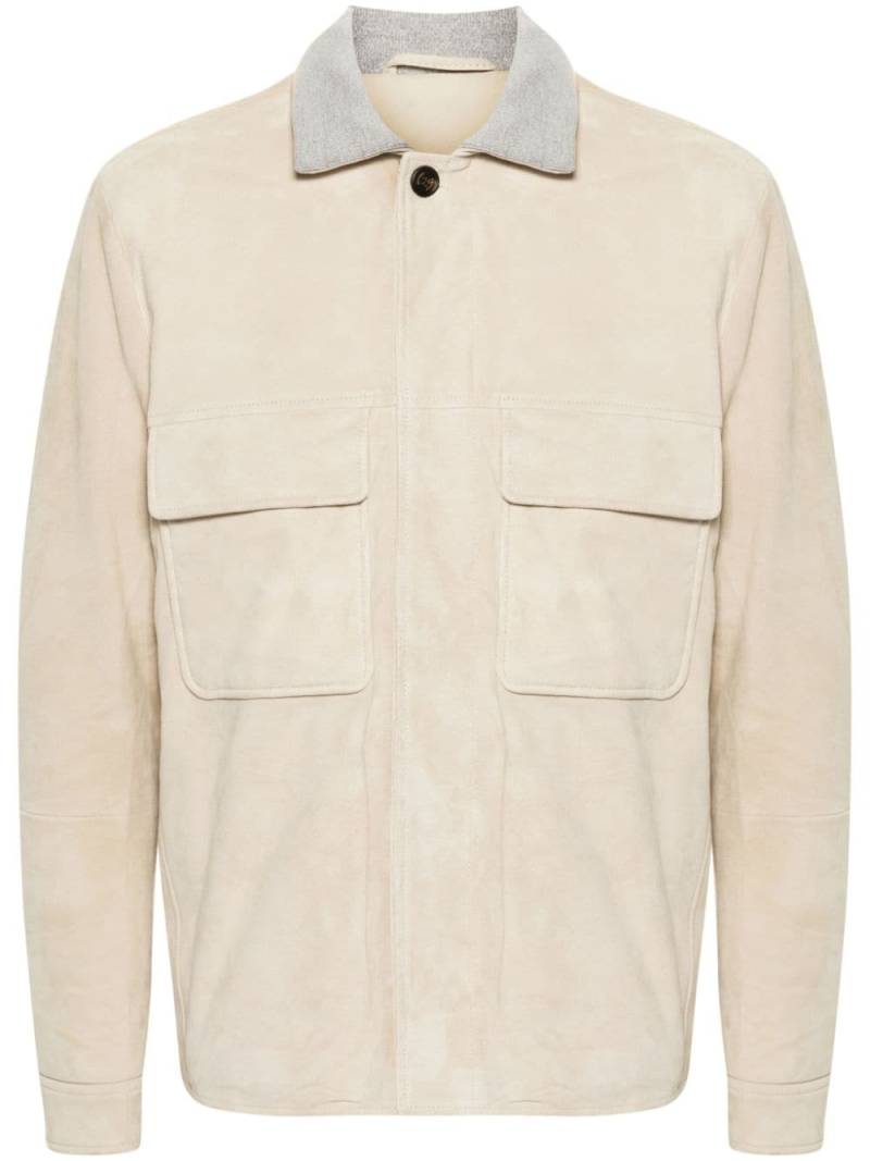 Eleventy suede jacket - Neutrals von Eleventy