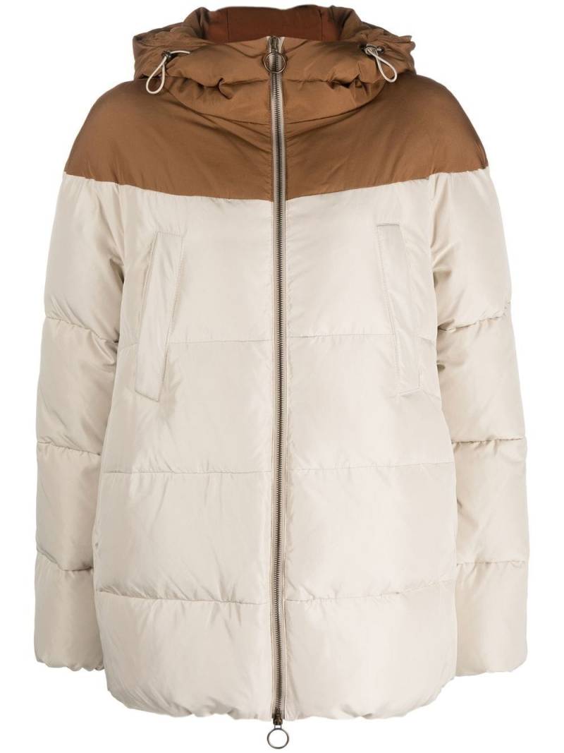 Eleventy two-tone padded hooded jacket - Neutrals von Eleventy