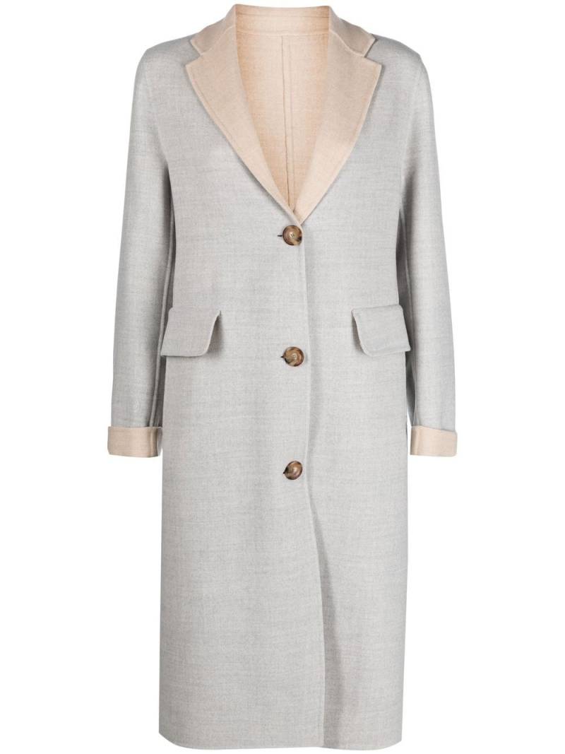 Eleventy two-tone single-breasted wool coat - Grey von Eleventy