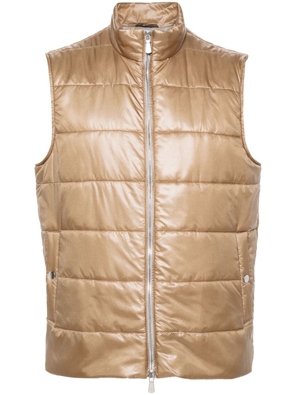 Eleventy zip-up padded gilet - Brown von Eleventy