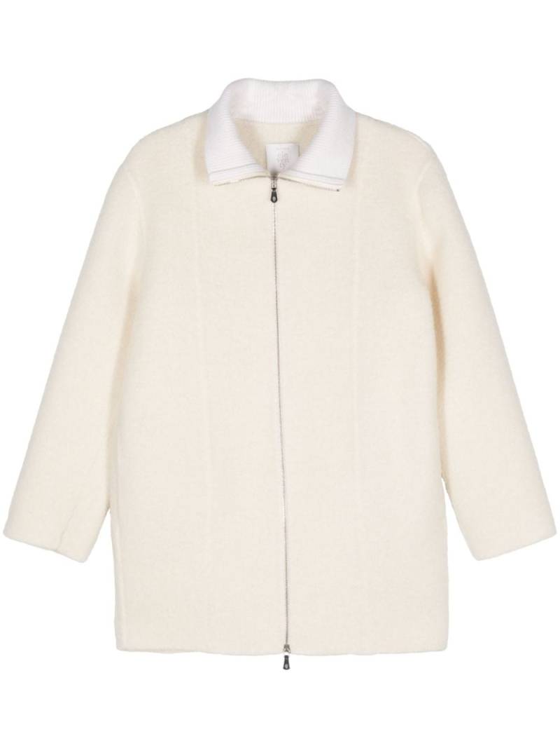 Eleventy zip-up wool blend coat - White von Eleventy