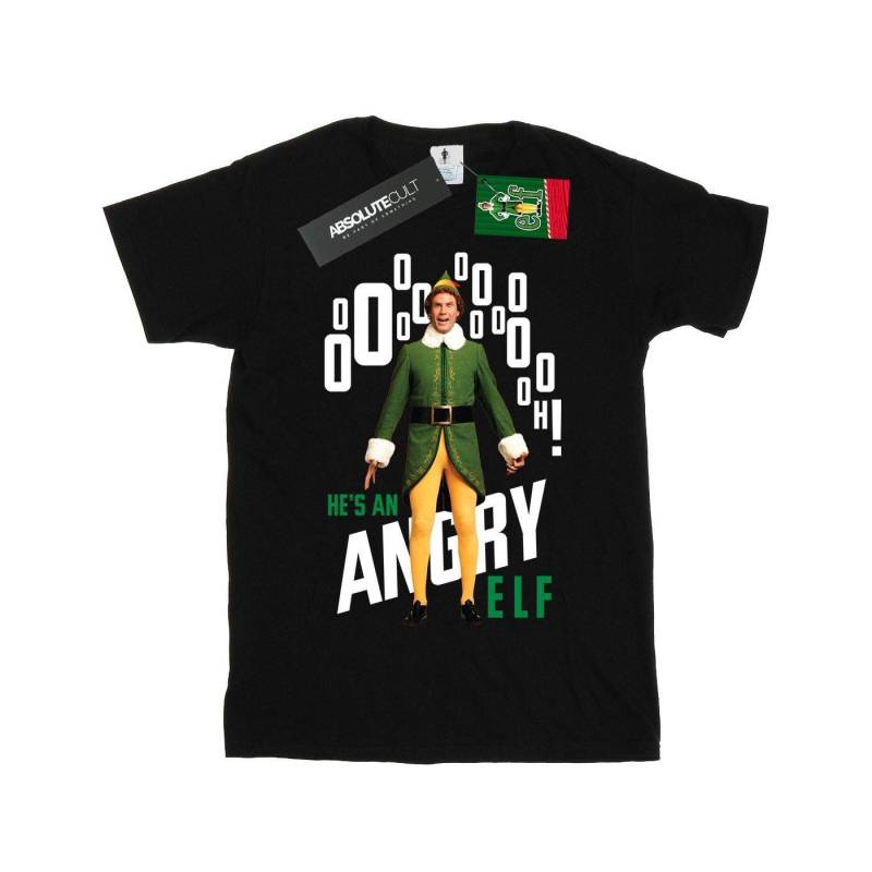 Angry Tshirt Mädchen Schwarz 128 von Elf