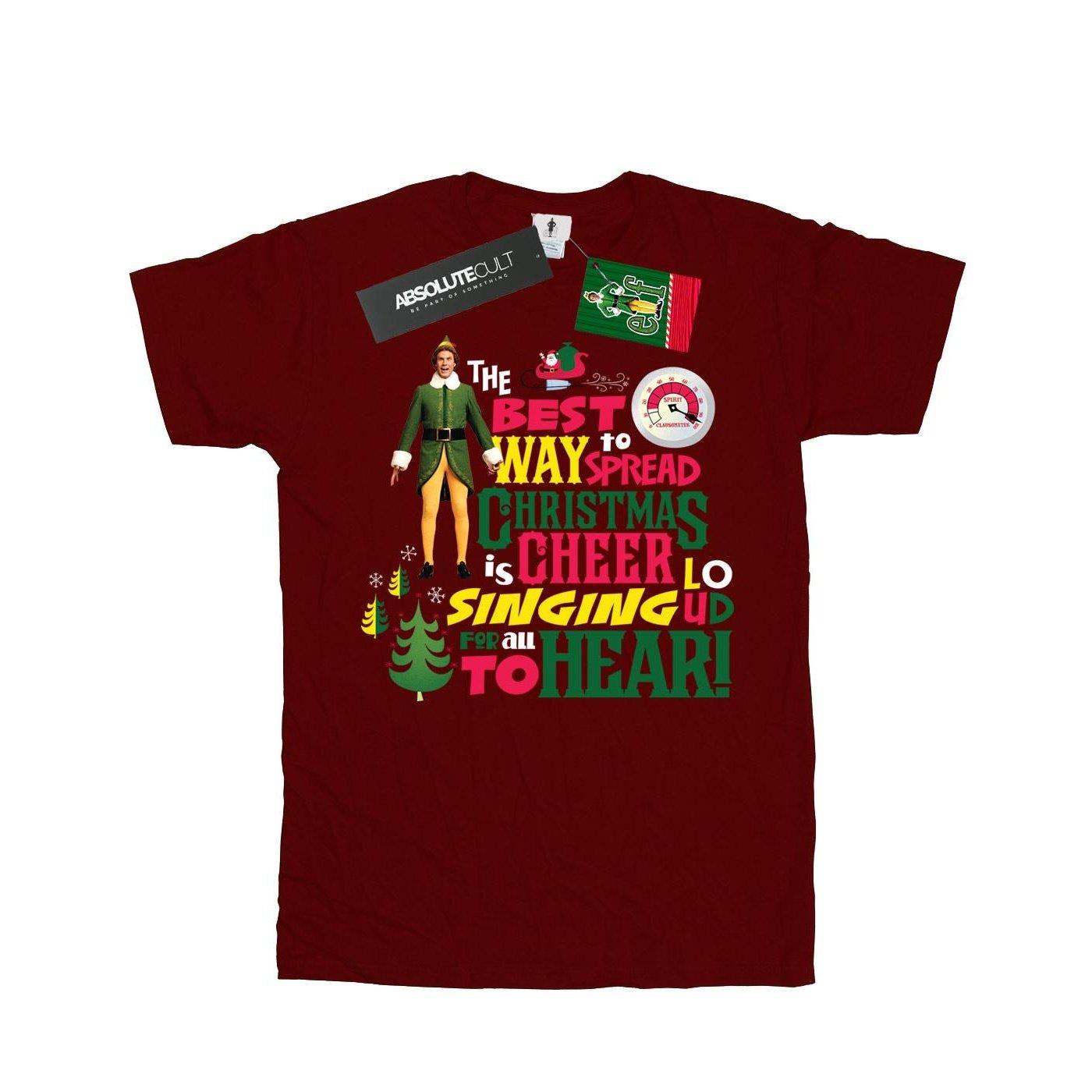 Elf - Christmas Cheer TShirt, 140/146, Weinrot von Elf