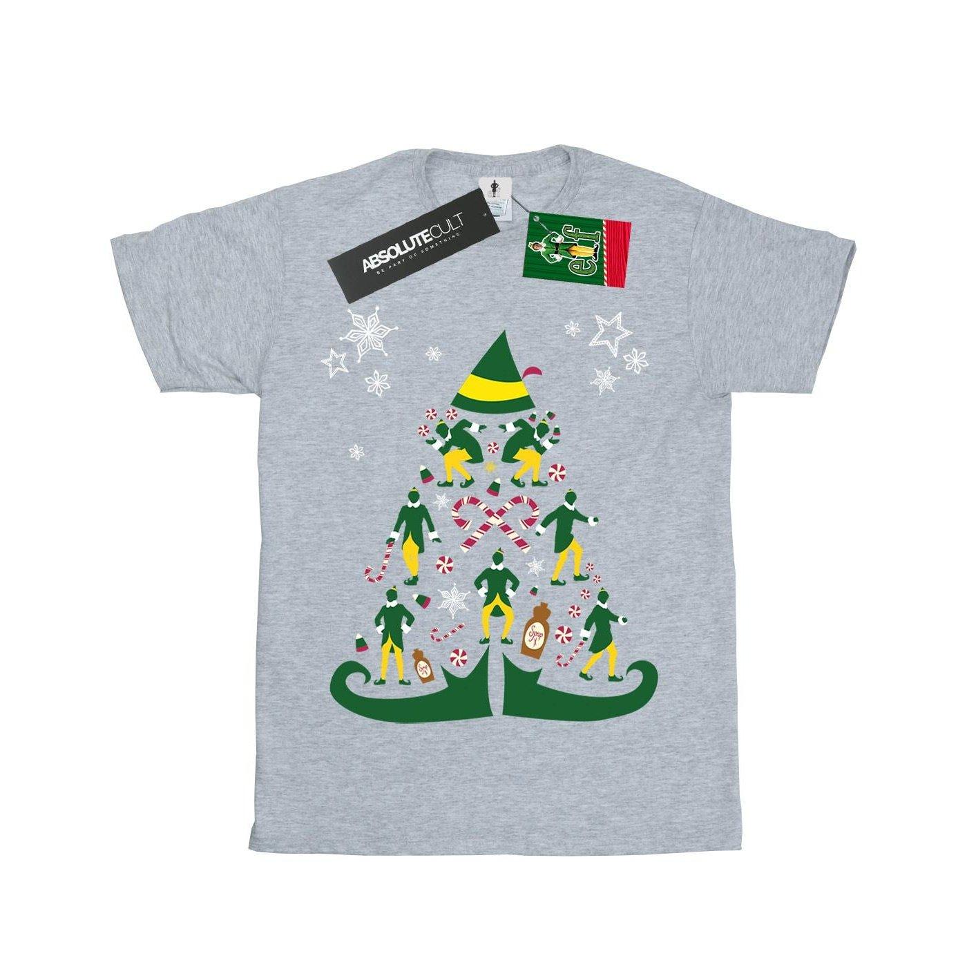 Christmas Tree Tshirt Jungen Grau 128 von Elf