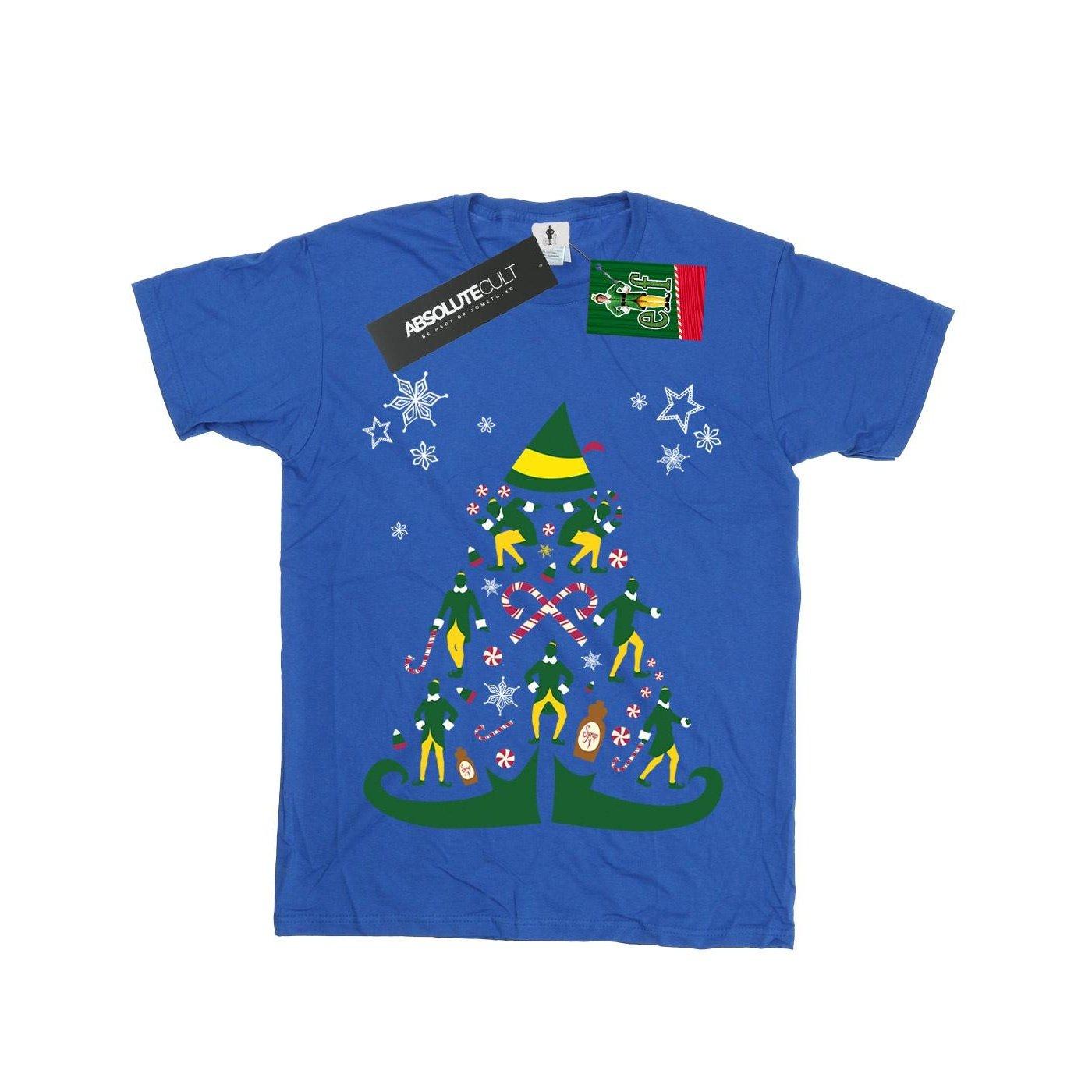 Christmas Tree Tshirt Jungen Königsblau 116 von Elf